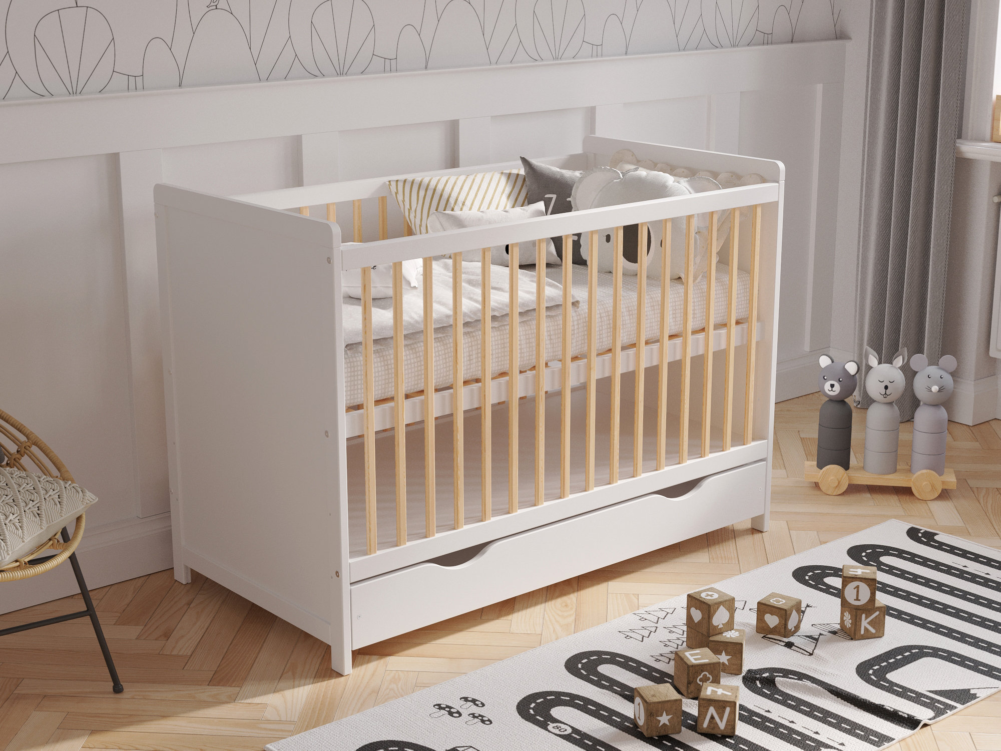 Harriet Bee Tilly Mae Cot Bed with Mattress Reviews Wayfair